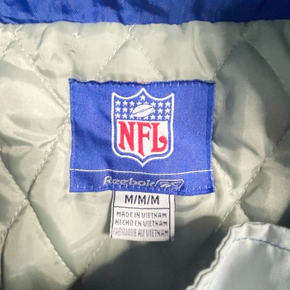 REEBOK New York Giants Vintage 90s Pullover HOODIE Puffer Jacket Coat Medium - Picture 8 of 14